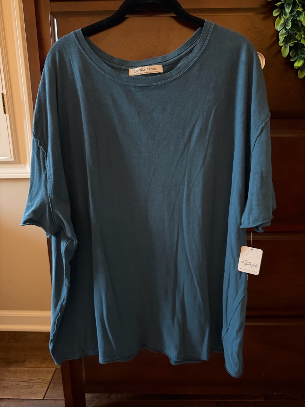 Free People Slate Blue Relaxed Short Sleeve Tee